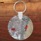 Kardinal im Schnee Schlüsselanhänger (Vorderseite)