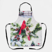 Kardinal im Schnee Schürze (Vorderseite)