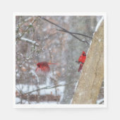 Kardinal im Schnee Serviette (Vorderseite)