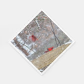 Kardinal im Schnee Serviette (Ecke)