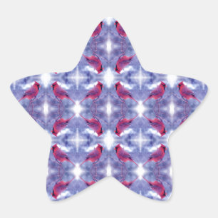 Kardinal im Schnee Stern-Aufkleber