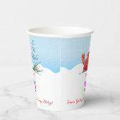 Kardinal im Snow-Business-Logo-Kaffee Pappbecher (Rechts)