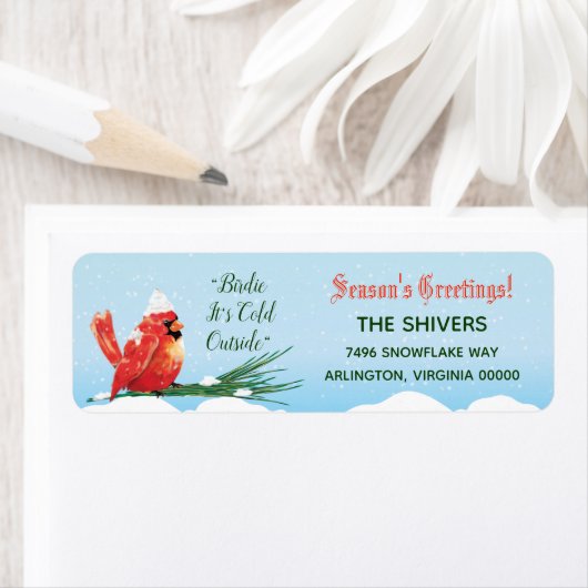 Kardinal im sonnigen Weihnachtsfeiertag (Insitu)