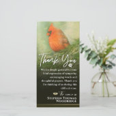 Kardinal im Spruce 4x8 Beileid Vielen Dank Dankeskarte (Stehend Vorderseite)