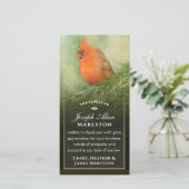 Kardinal im Spruce 4x8 Beileid Vielen Dank Dankeskarte (Stehend Vorderseite)