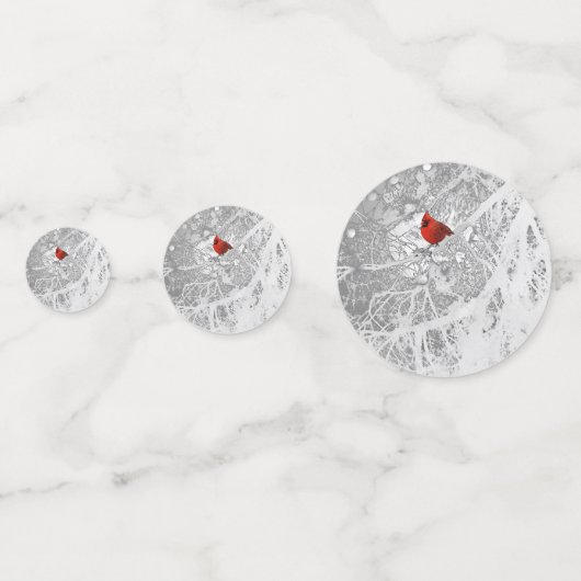 Kardinal im Winter Konfetti (Vorderseiten)