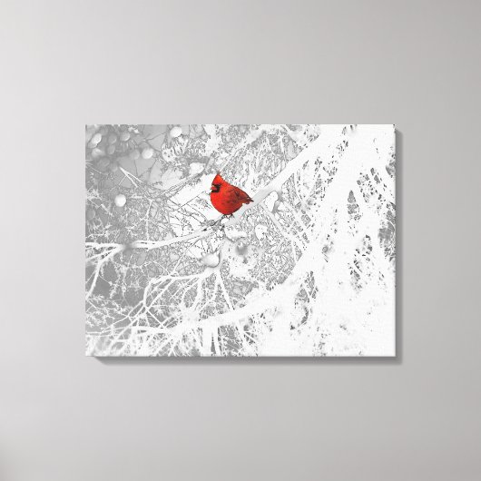 Kardinal im Winter Leinwanddruck (Vorderseite)