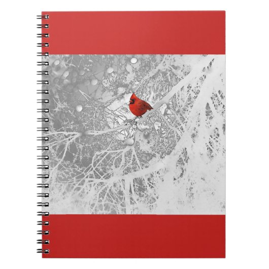 Kardinal im Winter Notizblock (Vorderseite)