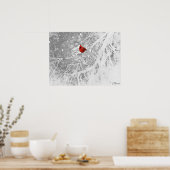 Kardinal im Winter Poster (Küche)
