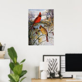 Kardinal im Winter Poster (Heimbüro)
