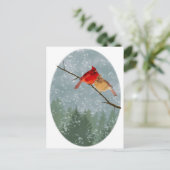 Kardinal im Winter Postkarte (Stehend Vorderseite)