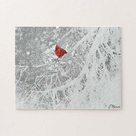 Kardinal im Winter Puzzle (Horizontal)