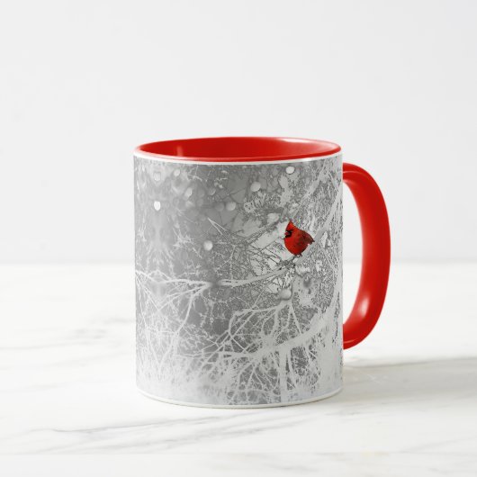 Kardinal im Winter Tasse (VorderseiteRechts)