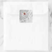Kardinal im Winteraufkleber Quadratischer Aufkleber (Tasche)