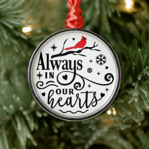 Kardinal/immer im Herzen Ornament Aus Metall