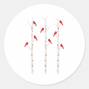 Kardinal in Bäumen Runder Aufkleber
