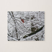 Kardinal in den Schneebaumen Puzzle (Horizontal)