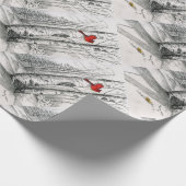 Kardinal in der Holzgeschenkverpackung Geschenkpapier (Ecke)