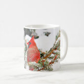 Kardinal in einem Kiefernbaum Kaffeetasse (VorderseiteRechts)
