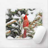 Kardinal in einem Kiefernbaum Mousepad (Mit Mouse)