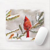 Kardinal in einem Kiefernbaum Mousepad (Mit Mouse)