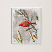 Kardinal in einem Kiefernbaum Puzzle (Vertikal)