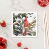 Kardinal in einem Kiefernbaum Serviette (Beispiel)