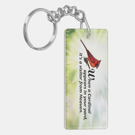 Kardinal in Ihrem Yard Schlüsselanhänger (Vorderseite links)