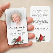 Kardinal In Loving Memory Foto-Gebetskarte