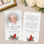 Kardinal In Loving Memory Foto-Gebetskarte