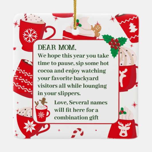 Kardinal in Pine Tree Rustikale Weihnachtsschmuck (Rückseite)