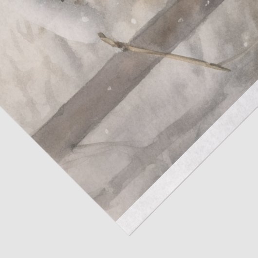 Kardinal in Schnee 3 Dekoupage Seidenpapier (Ausschnitt)