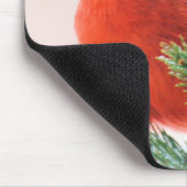 Kardinal in Schnee abgewischter Tanne Mousepad (Ecke)