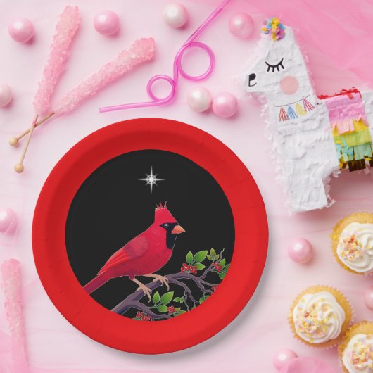 Kardinal in Schwarz und Rot Pappteller (Party)