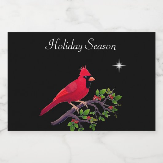 Kardinal in Schwarz und Rot Schaumweinetikett (Einzelnes Label)