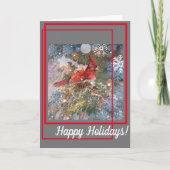 Kardinal in Tannenbaum Weihnachtskarte Karte (Vorderseite)