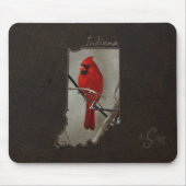 Kardinal Indiana herausgeschnitten auf hölzernem Mousepad (Vorne)