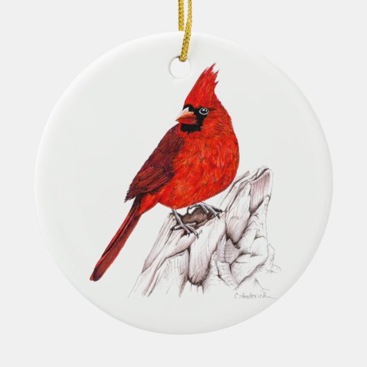 Kardinal Keramik Ornament (Vorne)