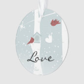 Kardinal Love Birds Personalisiert Ornament (Vorderseite)