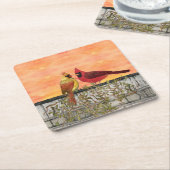 Kardinal Lovebirds Paper Untersetzer (angewinkelt)