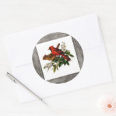 Kardinal männlich und weiblich auf dem Aufkleber (Umschlag)