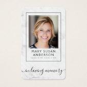 Kardinal Marble Beerdigung Gedenkkarte Foto Gebet (Vorderseite)