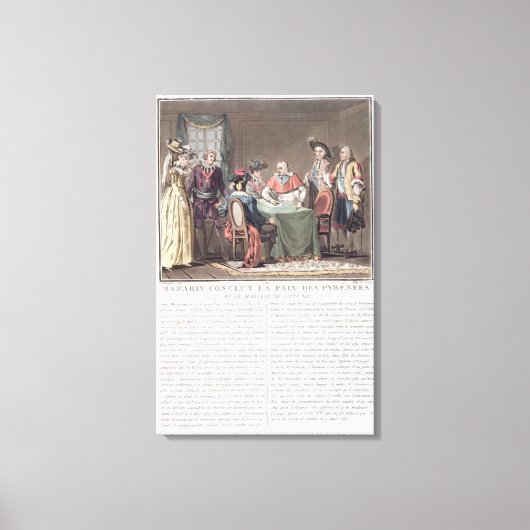 Kardinal Mazarin (1602-61) schließt den Frieden vo Leinwanddruck (Vorderseite)