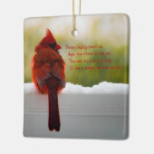 ***Kardinal mit Besuch aus dem Himmelgedicht Keramikornament (Links)