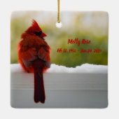 ***Kardinal mit Besuch aus dem Himmelgedicht Keramikornament (Rückseite)
