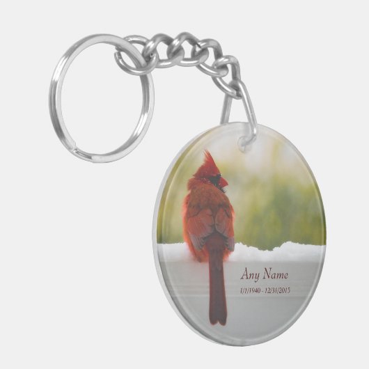 Kardinal mit Besuch vom Schlüsselanhänger des Himm (Vorderseite links)