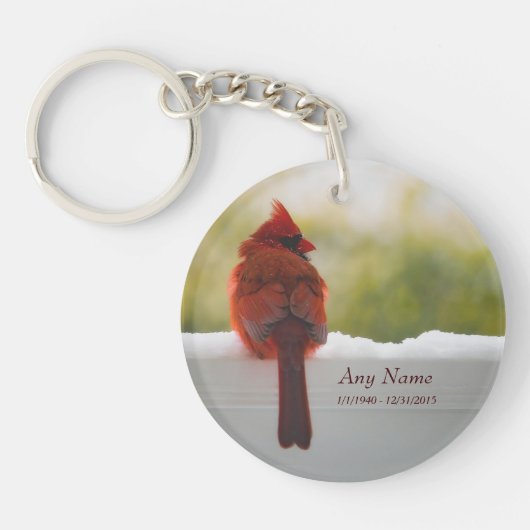 Kardinal mit Besuch vom Schlüsselanhänger des Himm (Vorderseite)