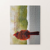Kardinal mit/Besucher aus dem Himmel 14x11 herausf Puzzle (Vertikal)
