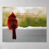 Kardinal mit Besucher aus dem Himmel Gedicht 10x8 Poster (Vorne)