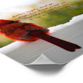 Kardinal mit Besucher aus dem Himmel Gedicht 7x5 Poster (Ecke)